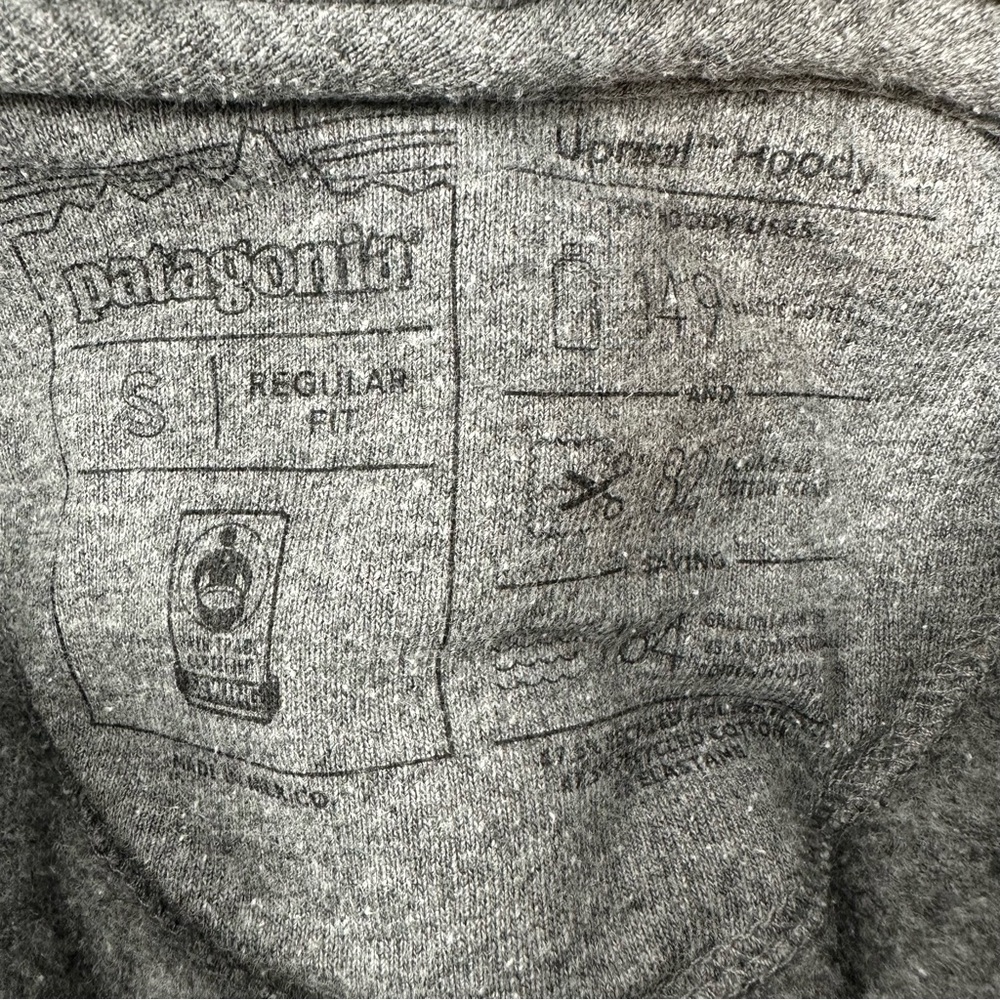 Patagonia Uprisal Fitz Roy Bison Sweatshirt Hoodie Unisex Gray Size S - Picture 6 of 8